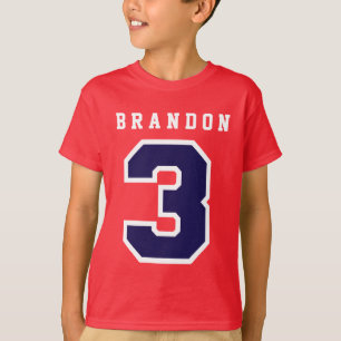 Sports Number 3rd Birthday Tee RED A03