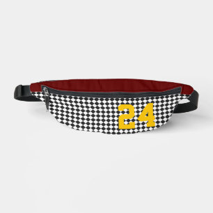 Sports NUMBER Team Colours Chequerboard Fun Fanny Pack