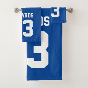 Sports Numbered With Name Bath Towel Set
