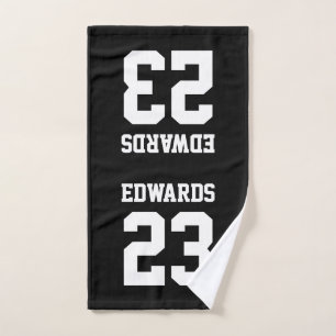 Sports Numbered With Name Hand Towel