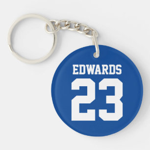 Sports Numbered With Name Keychain