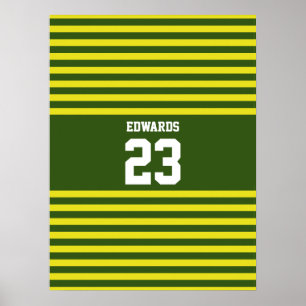 Sports Numbered With Name Poster