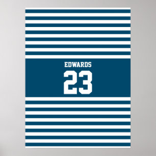Sports Numbered With Name Poster