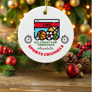 Sports on TV colourful Christmas Ornament