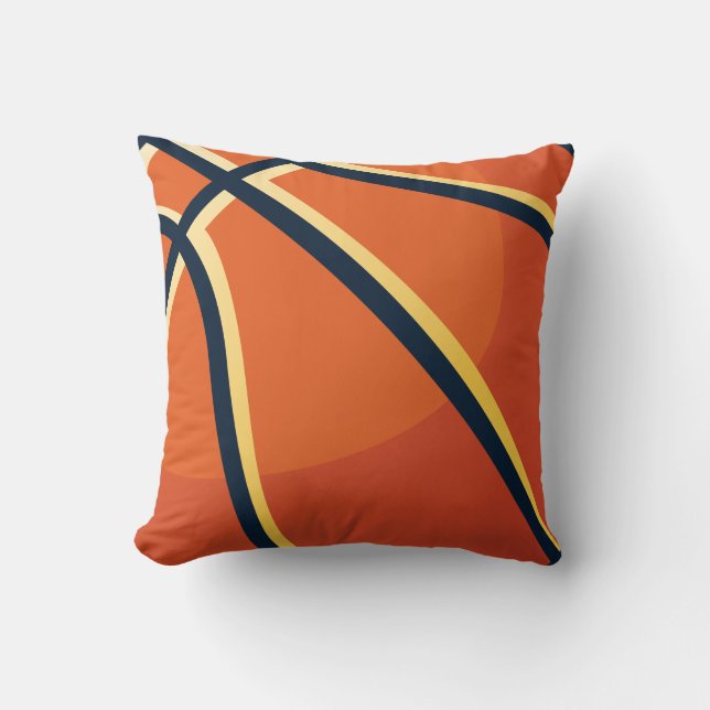 Sports Orange Basketball Bedroom Throw Pillow (Front)