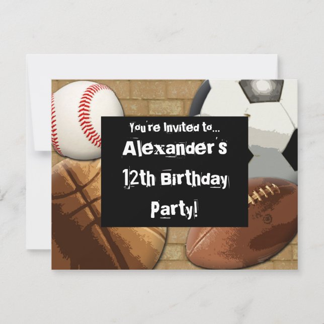 Sports Party Invitation (Front)