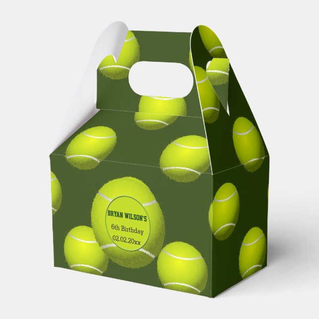 Sports Party Tennis theme Personalized favour box (Front Side)