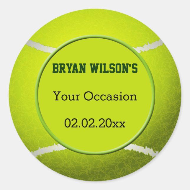 Sports Party Tennis theme Personalized stickers (Front)