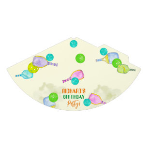 Sports Party Watercolor Pickleball Themed Birthday Party Hat