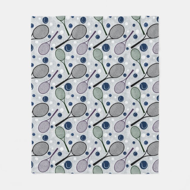 Sports pattern for tennis fans. fleece blanket (Front)