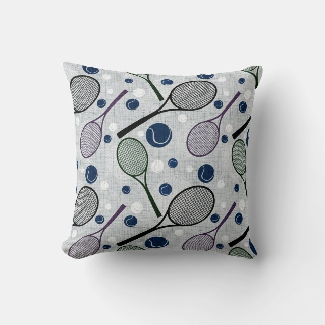 Sports pattern for tennis fans. throw pillow (Front)