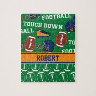 SPORTS Personalize Football Pattern for Children Jigsaw Puzzle