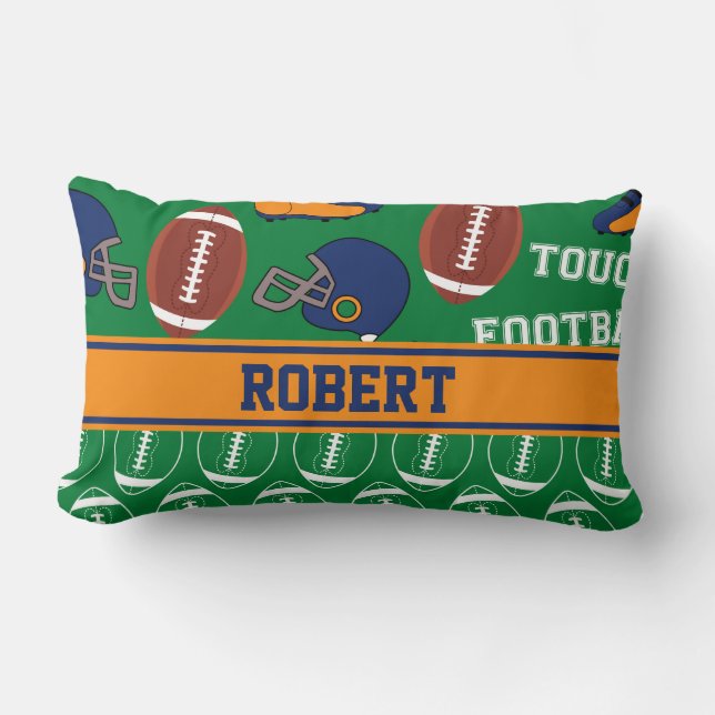 SPORTS Personalize Football Pattern for Man Cave Lumbar Pillow (Front)