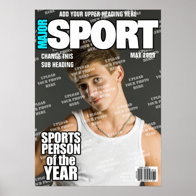 Sports Personalized Magazine Cover Poster (Front)