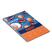 SPORTS Personalized Name Basketball Fan Pattern Notebook (Right Side)