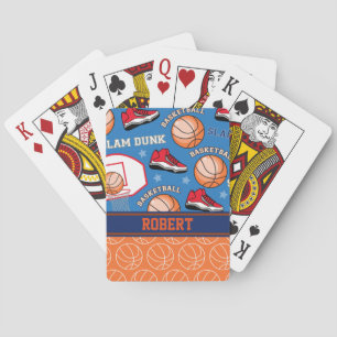 SPORTS Personalized Name Basketball Fan Pattern Playing Cards