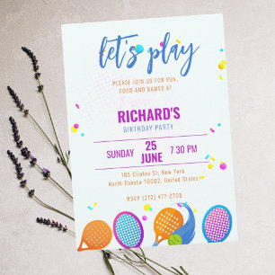 Sports Pickleball Birthday Party Invitation