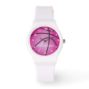 Sports Pink Basketball DIY Name Watch