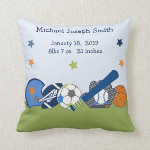 Sports Player Nursery Keepsake Pillow