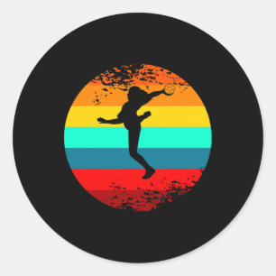 Sports Player Silhouette Graphic Decor Themed Dodg Classic Round Sticker