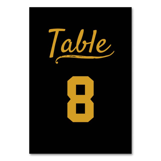 Sports Pub Grill Bar Restaurant Gold Table Number (Front)