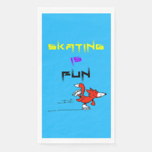 Sports Puppy Figure Fox Buddy Skating Napkin