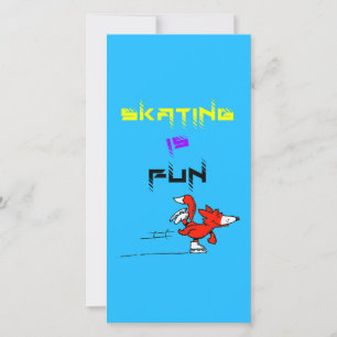 Sports Puppy Figure Fox Buddy Skating Thank You Card
