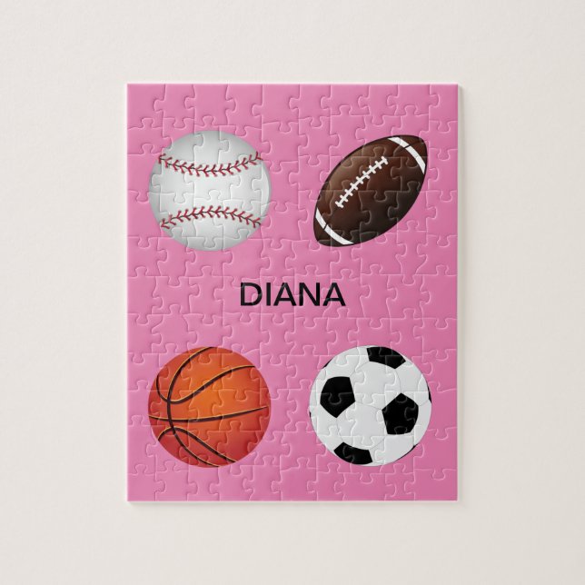 "SPORTS" PUZZLE AVEC NOM D'ENFANT. (Vertical)