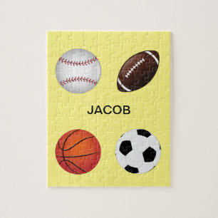 "SPORTS" PUZZLE AVEC NOM D'ENFANT.