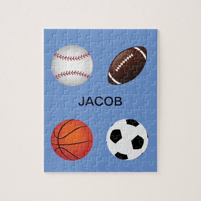 " SPORTS" PUZZLE WITH CHILDS NAME. (Vertical)