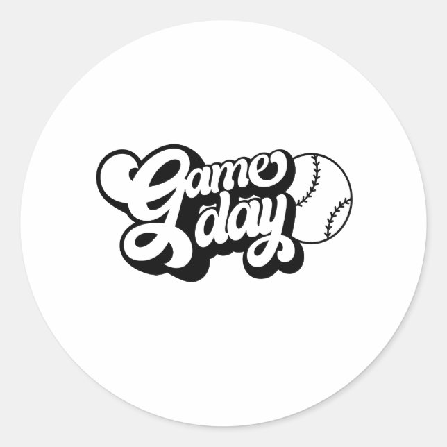 Sports quote game day classic round sticker (Front)