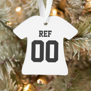 Sports REF 00 Stripes Black White Team Award Ornament