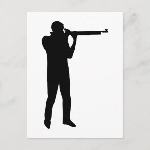 Sports shooting rifle postcard