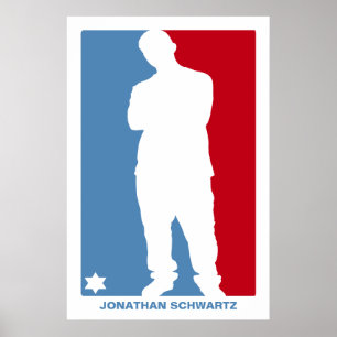 Sports Star Bar Mitzvah Poster Blue and Red