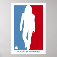 Sports Star Bat Mitzvah Poster in Red and Blue
