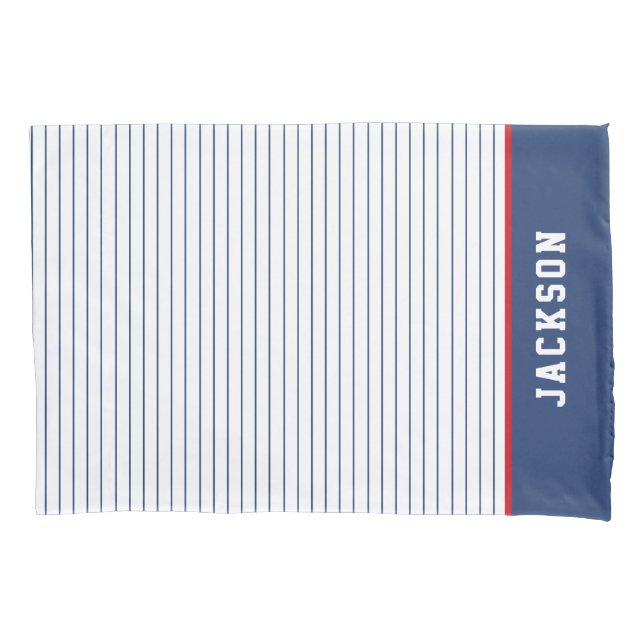 Sports Stripe Personalized Standard Pillow Case (Front)