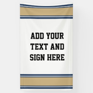 SPORTS STRIPES - blue beige grey + your ideas Banner