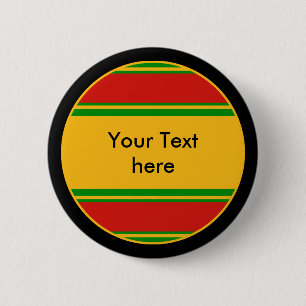 Sports Stripes Button RASTAFARI + your text