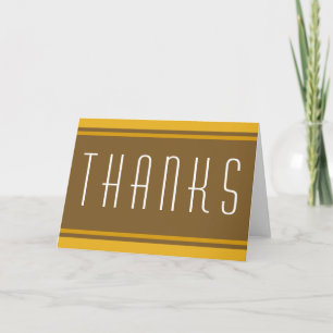 SPORTS STRIPES - Dark Yellow + your text Thank You Card
