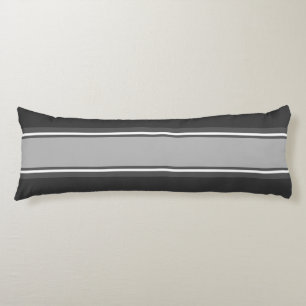 Sports Stripes grey white + your backgr. colour Body Pillow