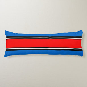 Sports Stripes red black + your backgr. colour Body Pillow