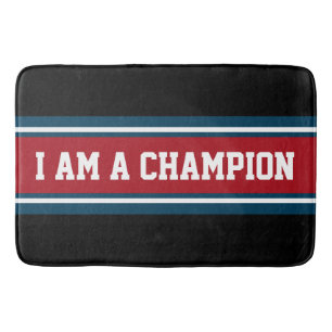 SPORTS STRIPES - Red Blue White + your ideas Bath Mat