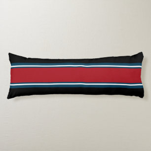 Sports Stripes red blue + your backgr. colour Body Pillow