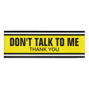 SPORTS STRIPES - Yellow Black White + your ideas Name Tag