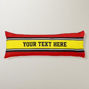 Sports Stripes yellow black + your backgr. colour Body Pillow