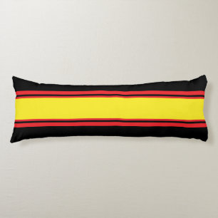 Sports Stripes yellow red + your backgr. colour Body Pillow