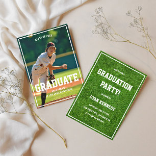 Sports Student Athlete Custom Photo Graduation Invitation