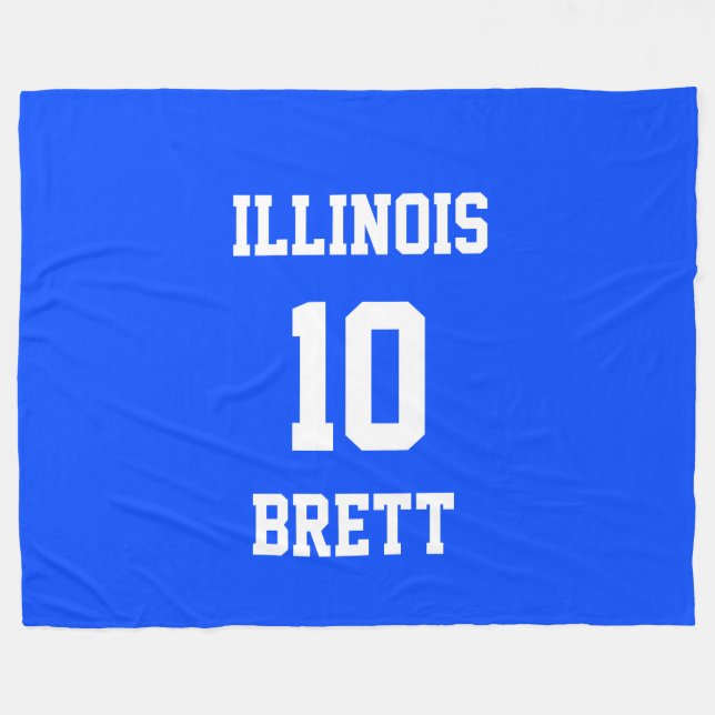 Sports Team Customized Brilliant Blue Fleece Blanket (Front (Horizontal))