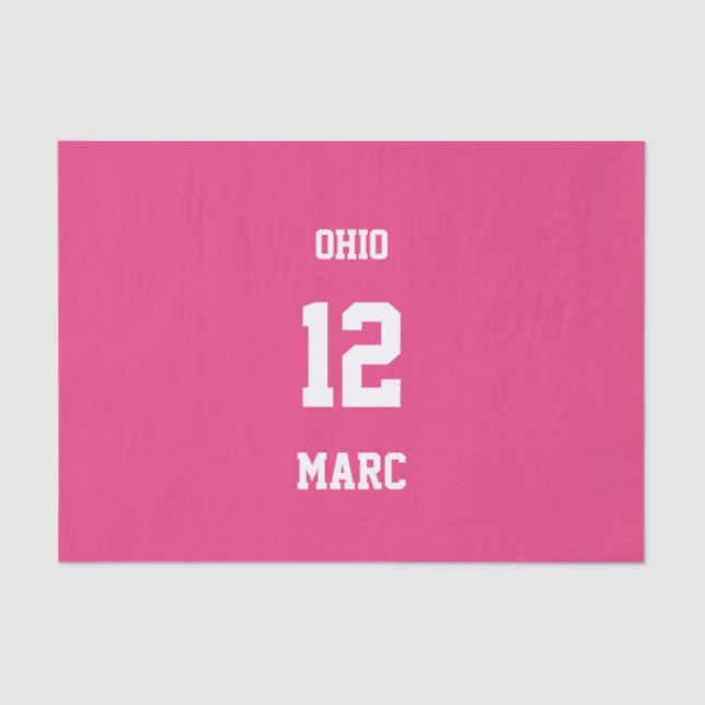 Sports Team Fan Custom Cerise Pink Tissue Paper (Front)