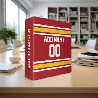 Sports Team Football Jersey Custom Name Number Binder